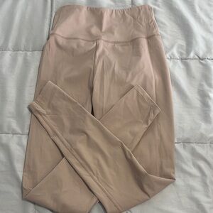 SHEIN Tan Leggings with Wide Waistband and Seam Details